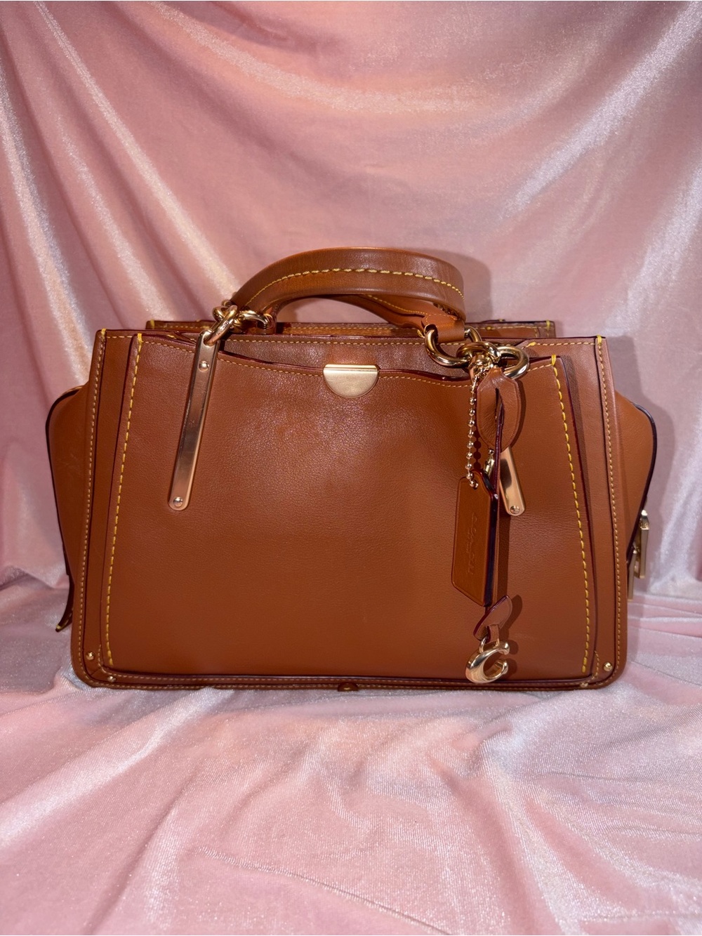Authentic Coach Dreamer 36 Satchel – Saddle Brown Leather 30947